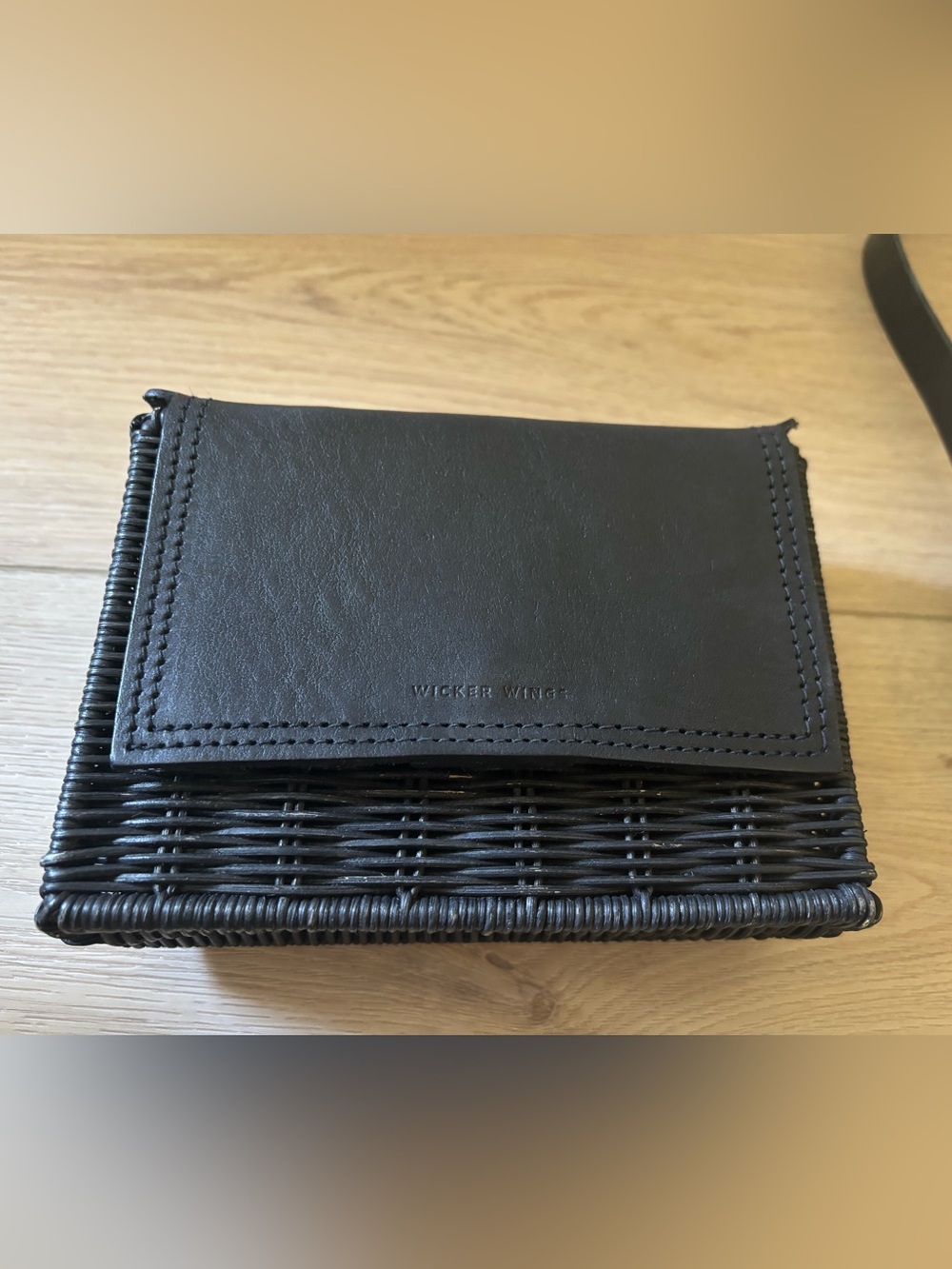 Wicker Wings straw clutch/belt bag